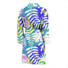 Tropical Palm Leaves Hawaiian Pattern Print Men Long Robe-grizzshop