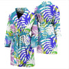 Tropical Palm Leaves Hawaiian Pattern Print Men Long Robe-grizzshop