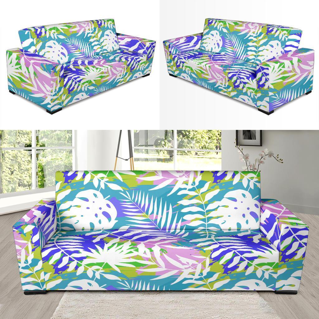 Tropical Palm Leaves Hawaiian Pattern Print Sofa Covers-grizzshop