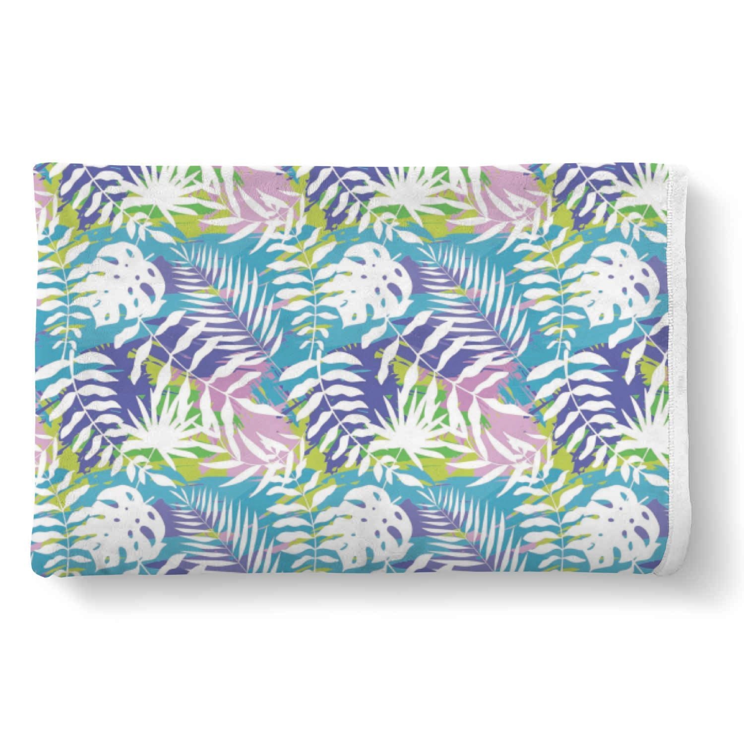Tropical Palm Leaves Hawaiian Pattern Print Throw Blanket-grizzshop