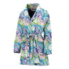 Tropical Palm Leaves Hawaiian Pattern Print Women Long Robe-grizzshop