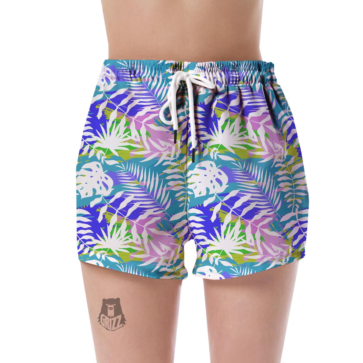 Tropical Palm Leaves Hawaiian Pattern Print Women's Shorts-grizzshop