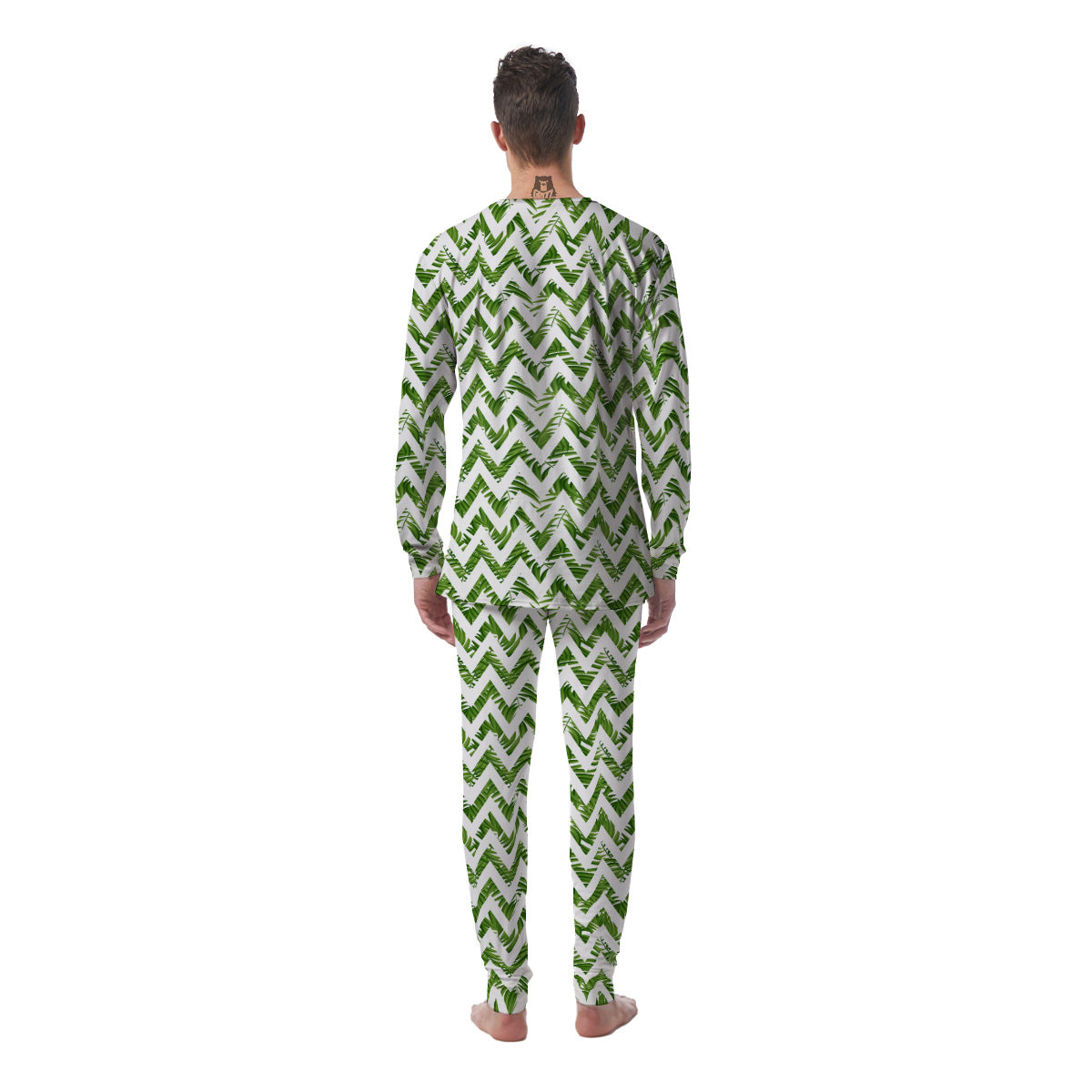 Tropical Palm Leaves Tropical Zigzag Print Pattern Men's Pajamas-grizzshop