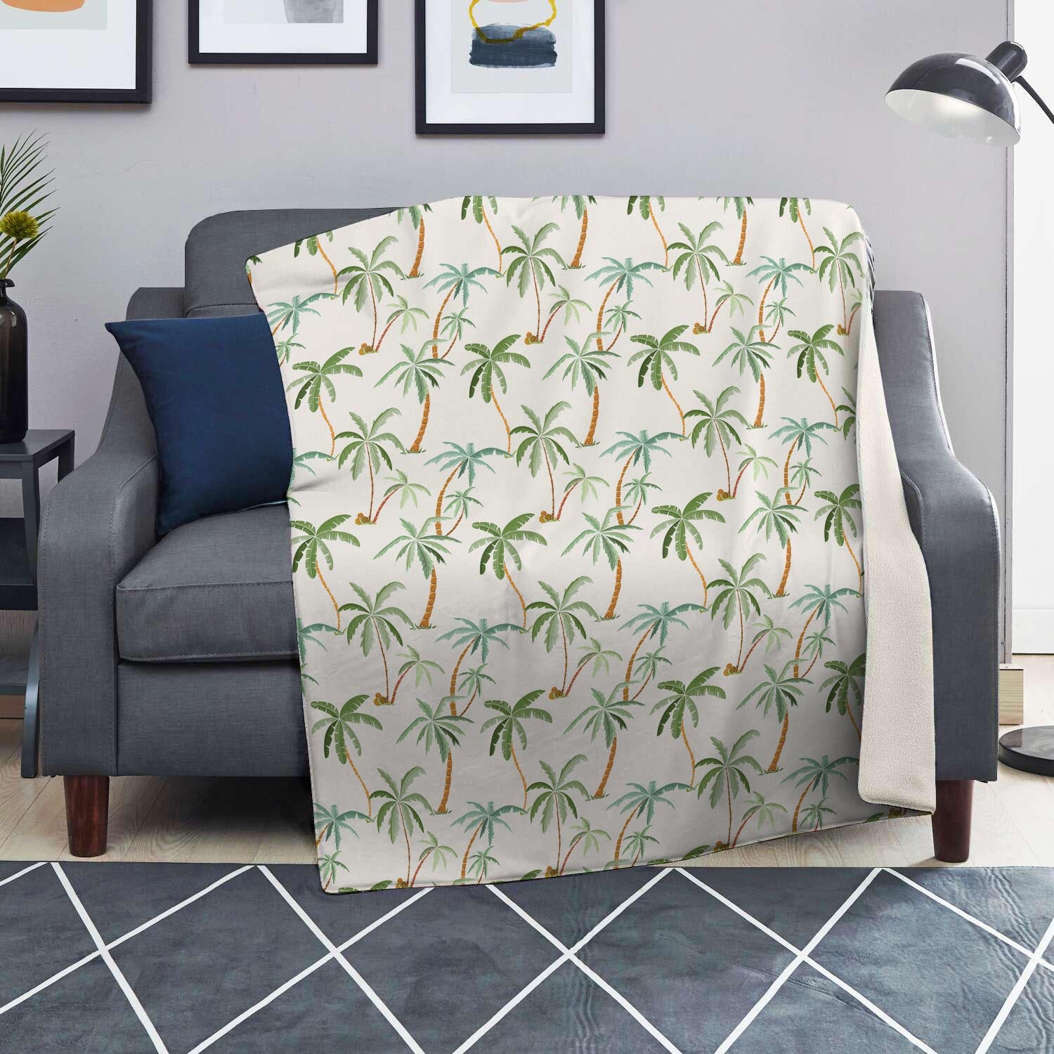 Tropical Palm Tree Hawaiian Print Blanket-grizzshop