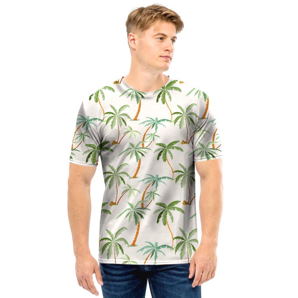 Tropical Palm Tree Hawaiian Print Men T Shirt-grizzshop