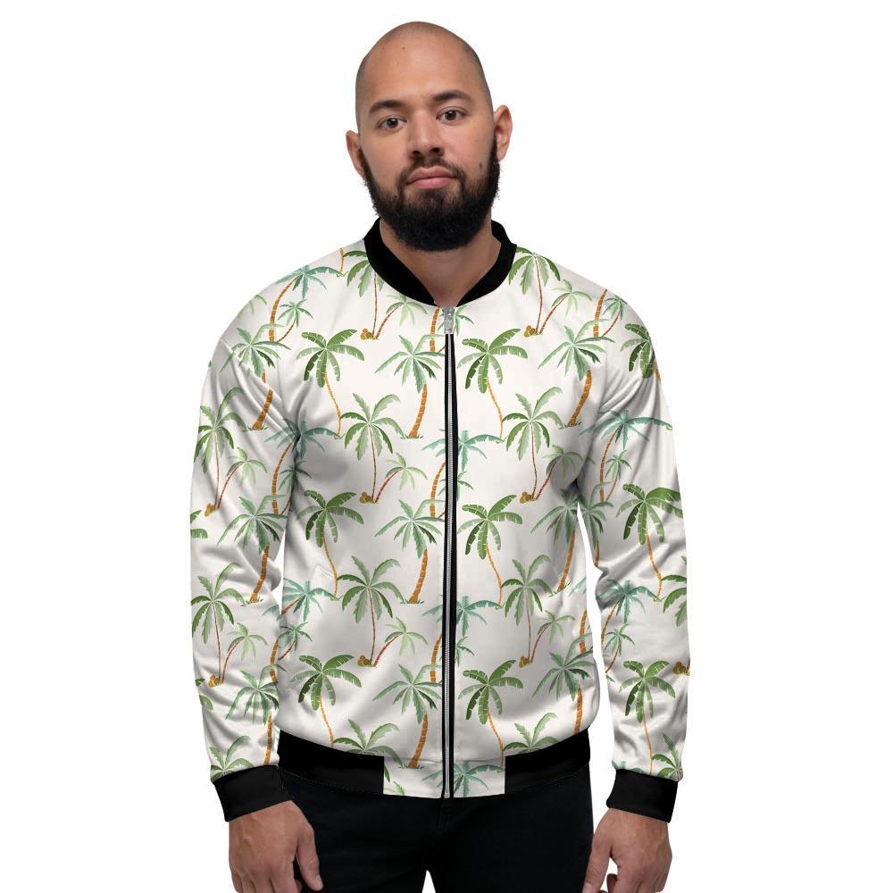 Tropical Palm Tree Hawaiian Print Men's Bomber Jacket-grizzshop
