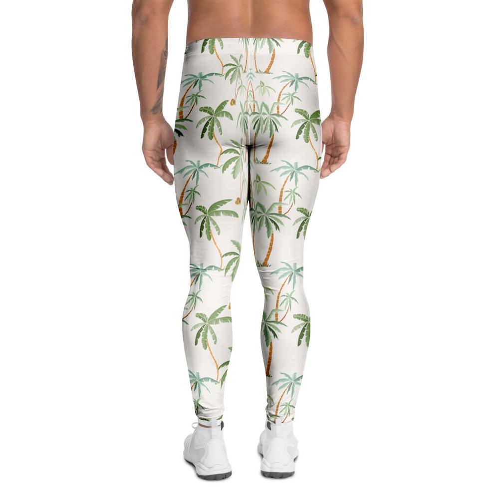 Tropical Palm Tree Hawaiian Print Men's Leggings-grizzshop