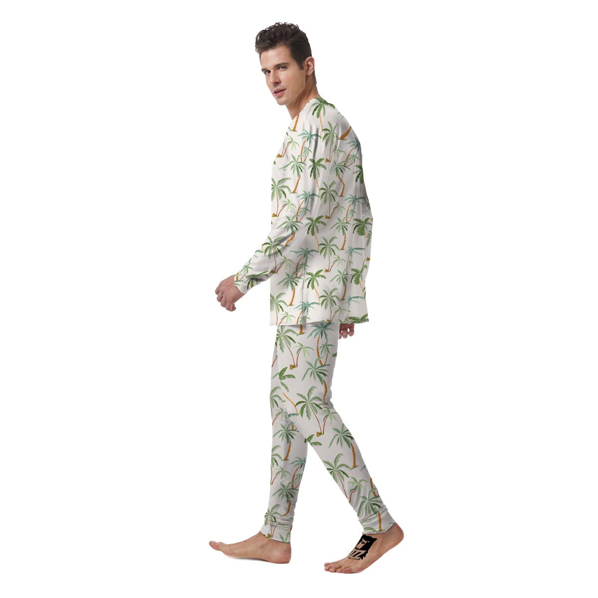 Tropical Palm Tree Hawaiian Print Men's Pajamas-grizzshop