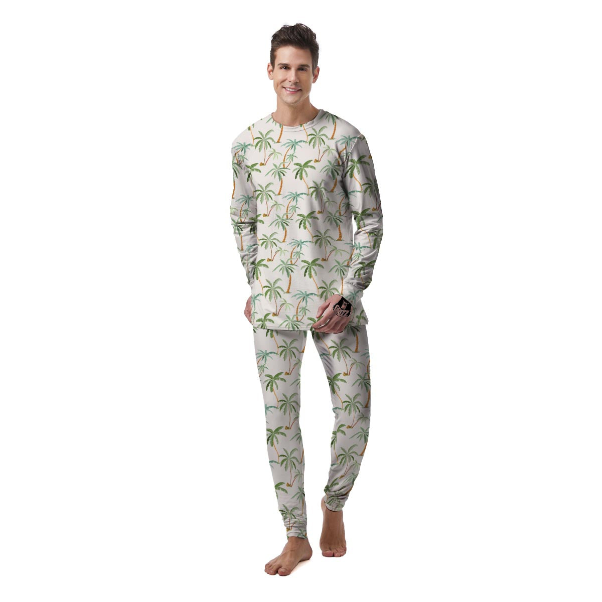 Tropical Palm Tree Hawaiian Print Men's Pajamas-grizzshop