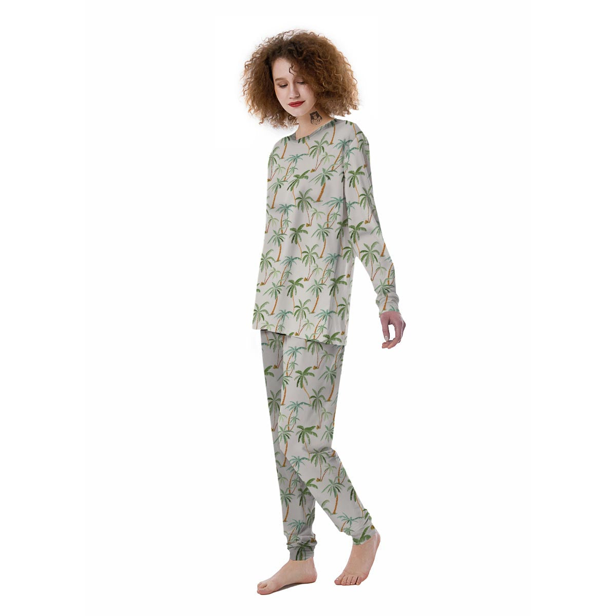 Tropical Palm Tree Hawaiian Print Women's Pajamas-grizzshop