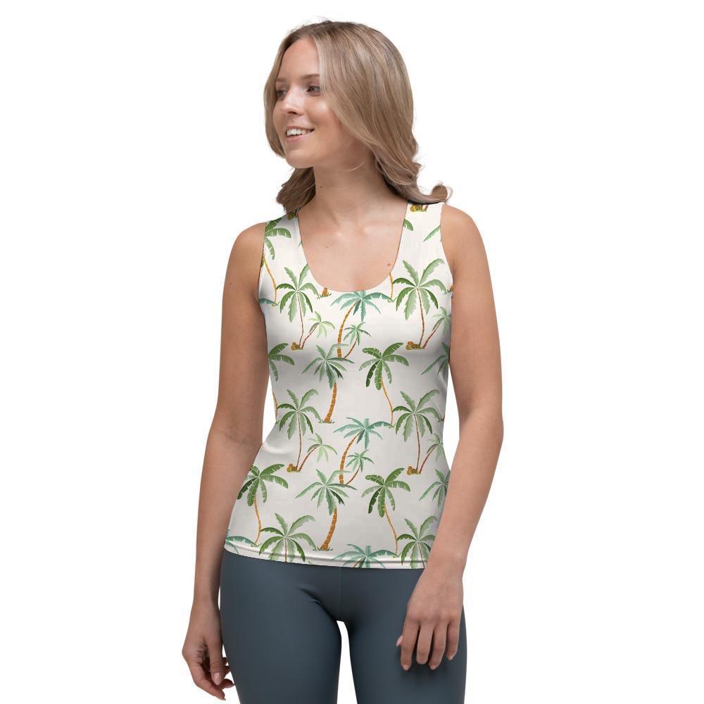 Tropical Palm Tree Hawaiian Print Women's Tank Top-grizzshop