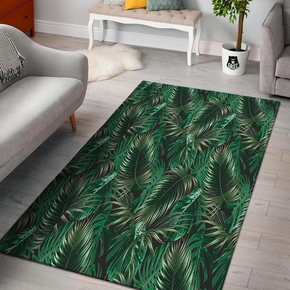 Tropical Palm Tree Print Pattern Floor Mat-grizzshop