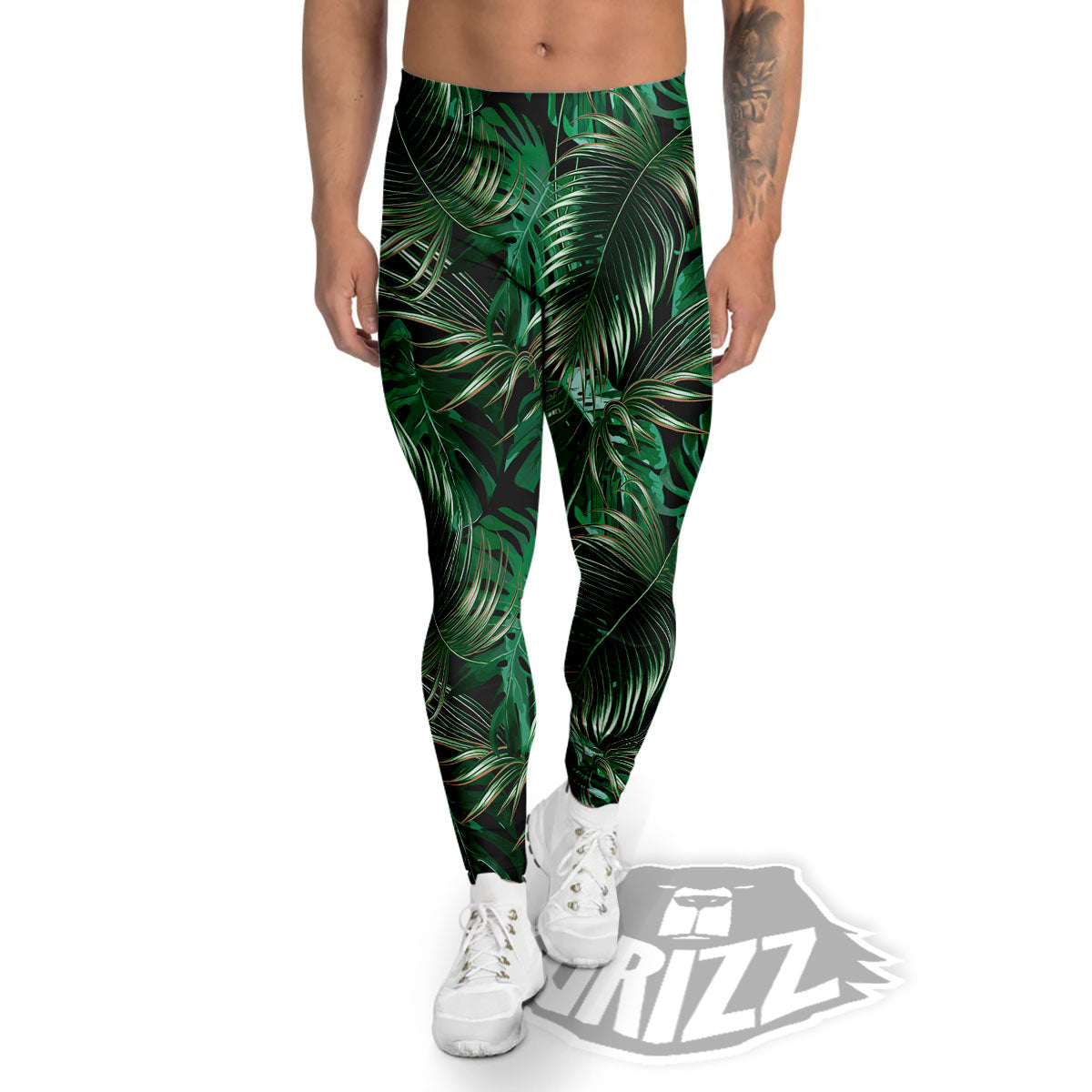 Tropical Palm Tree Print Pattern Men's Leggings-grizzshop