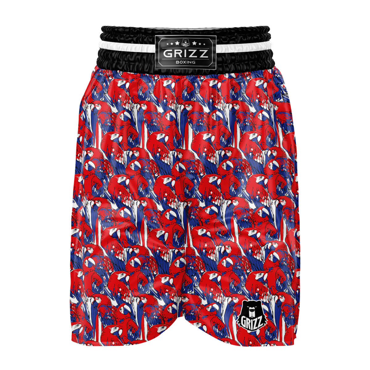 Tropical Parrot Print Pattern Boxing Shorts-grizzshop