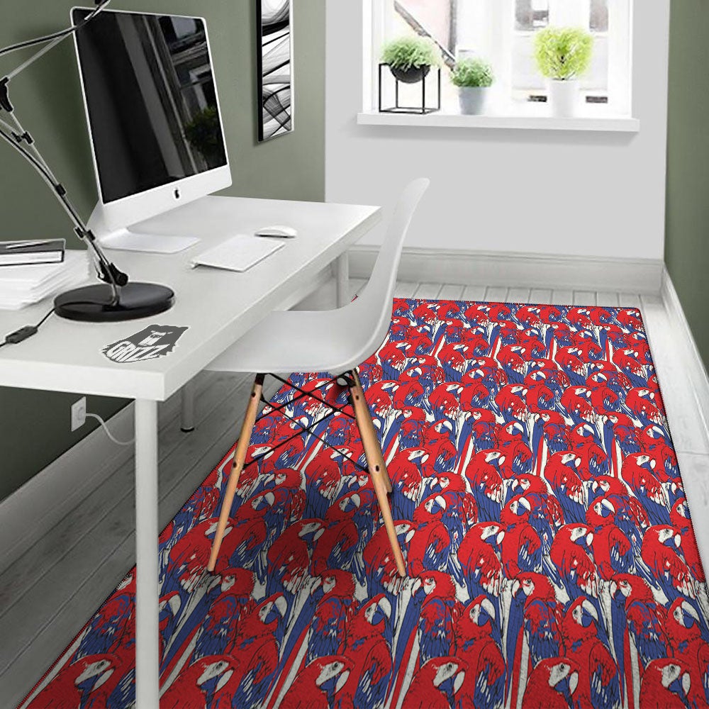 Tropical Parrot Print Pattern Floor Mat-grizzshop