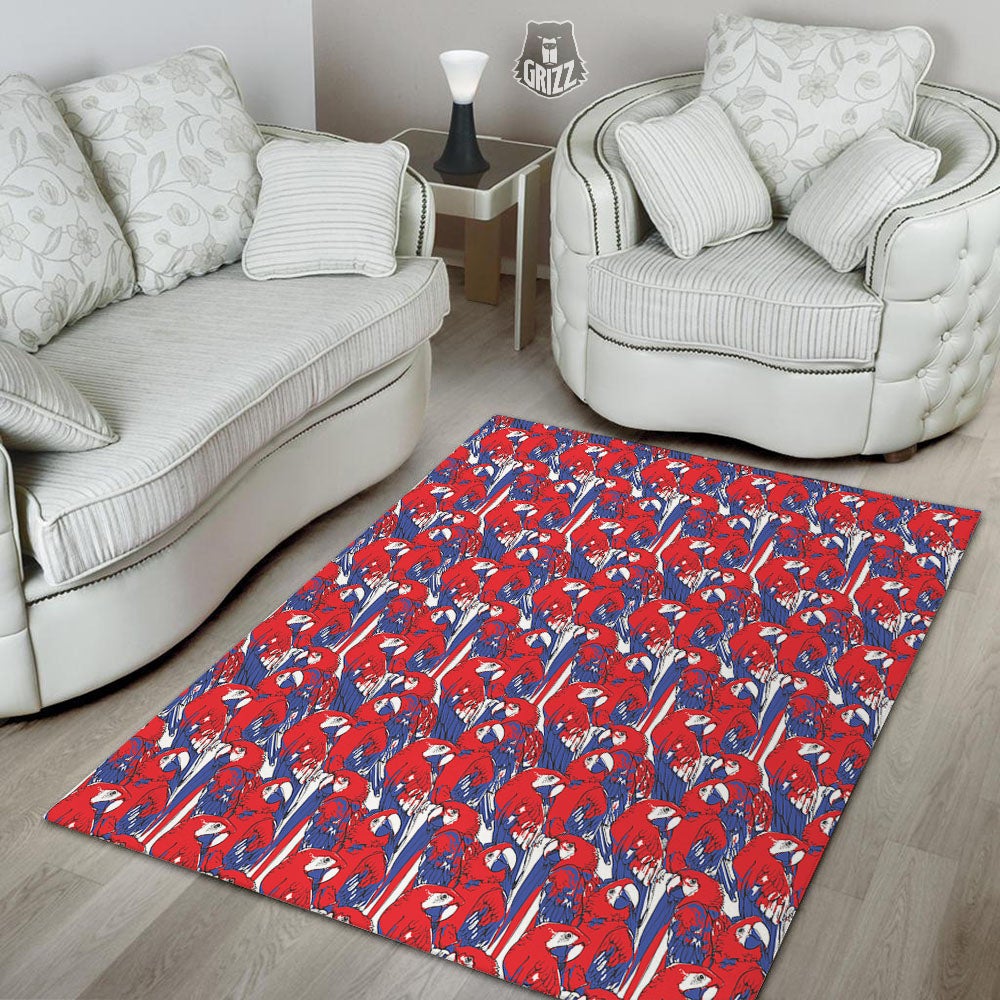 Tropical Parrot Print Pattern Floor Mat-grizzshop