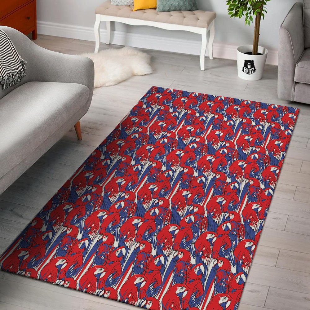 Tropical Parrot Print Pattern Floor Mat-grizzshop