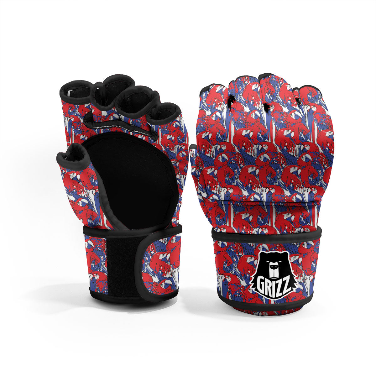Tropical Parrot Print Pattern MMA Gloves-grizzshop