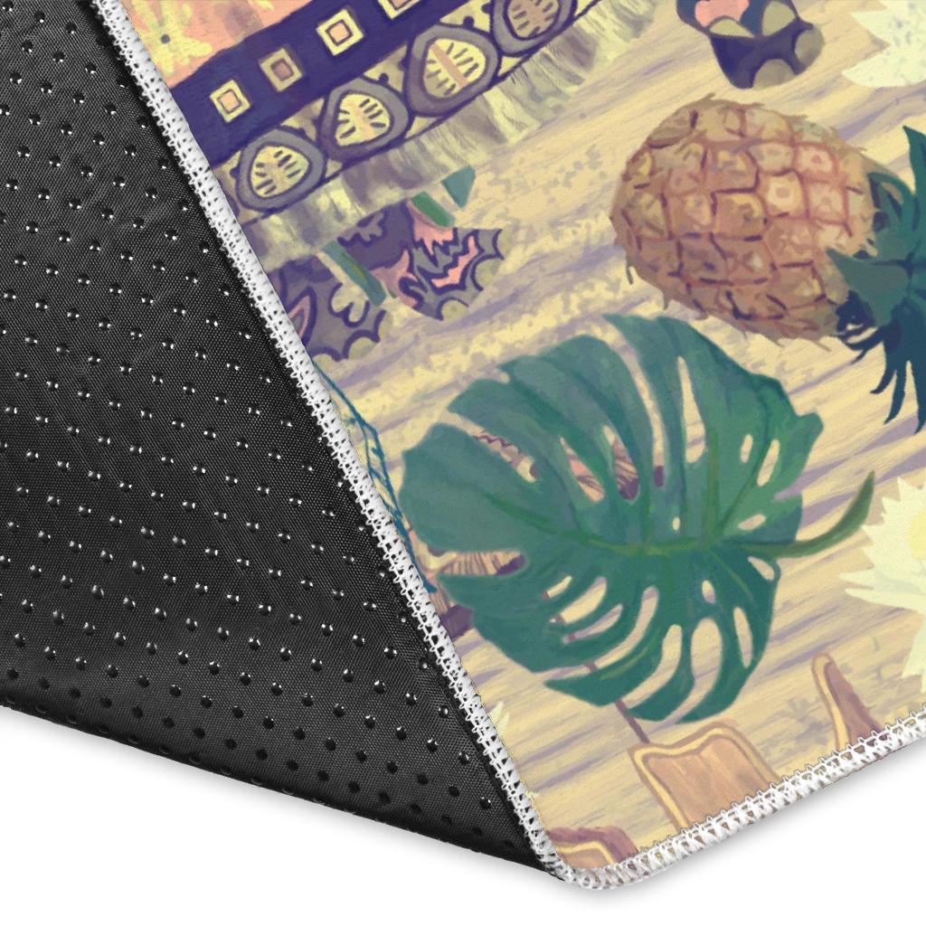 Tropical Pineapple Buddha Elephant Print Floor Mat-grizzshop