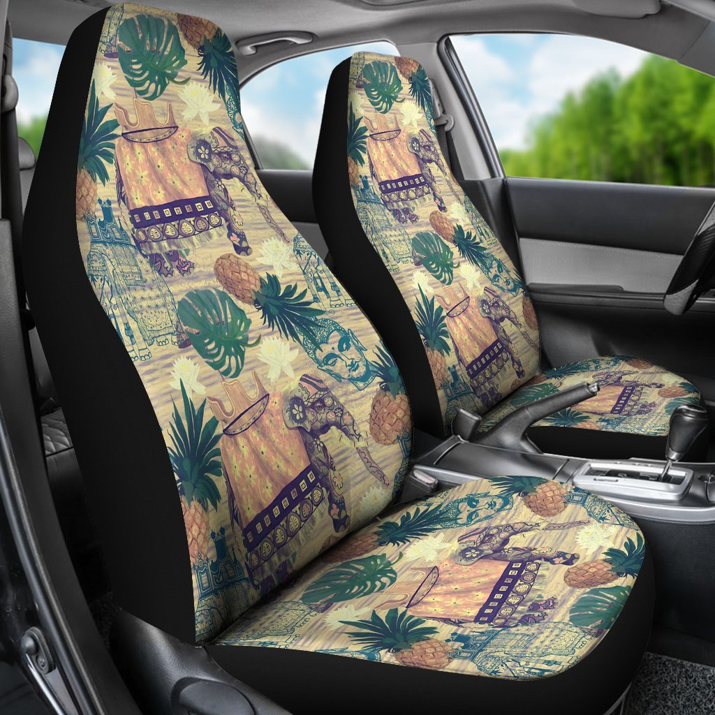 Tropical Pineapple Buddha Elephant Print Universal Fit Car Seat Cover-grizzshop