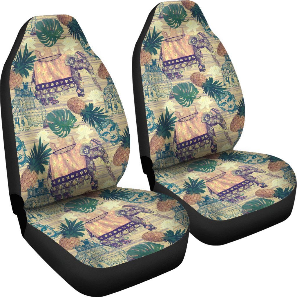 Tropical Pineapple Buddha Elephant Print Universal Fit Car Seat Cover-grizzshop