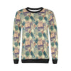 Tropical Pineapple Buddha Elephant Print Women Crewneck Sweatshirt-grizzshop