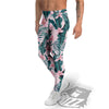 Tropical Pink Hawaiian Print Pattern Men's Leggings-grizzshop