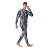 Tropical Pink Hawaiian Print Pattern Men's Pajamas-grizzshop