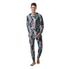 Tropical Pink Hawaiian Print Pattern Men's Pajamas-grizzshop