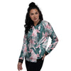 Tropical Pink Hawaiian Print Pattern Women's Bomber Jacket-grizzshop