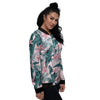 Tropical Pink Hawaiian Print Pattern Women's Bomber Jacket-grizzshop