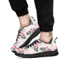 Tropical Pink Hibiscus Print Pattern Black Sneaker-grizzshop