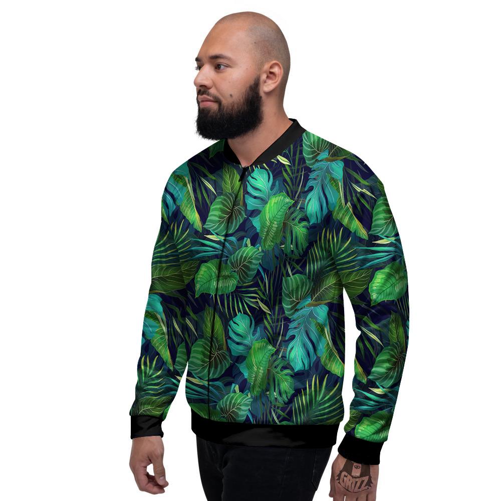 Tropical Plants Hawaiian Print Pattern Men's Bomber Jacket-grizzshop