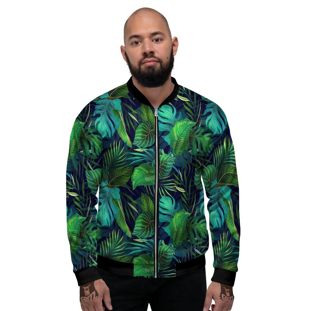 Tropical Plants Hawaiian Print Pattern Men's Bomber Jacket-grizzshop