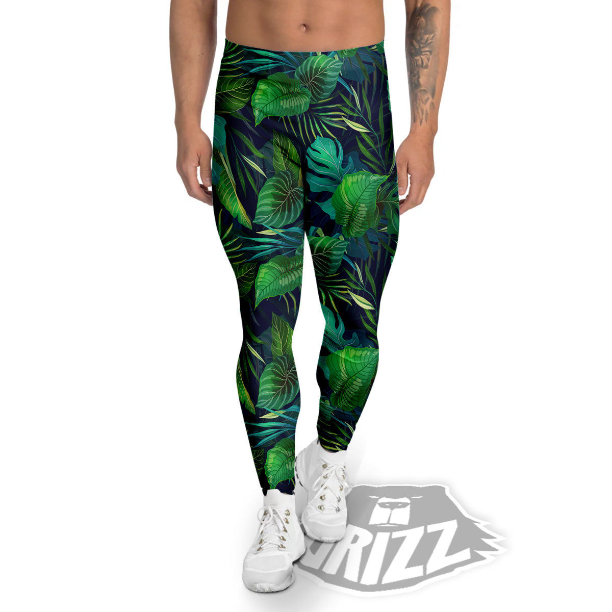 Tropical Plants Hawaiian Print Pattern Men's Leggings-grizzshop