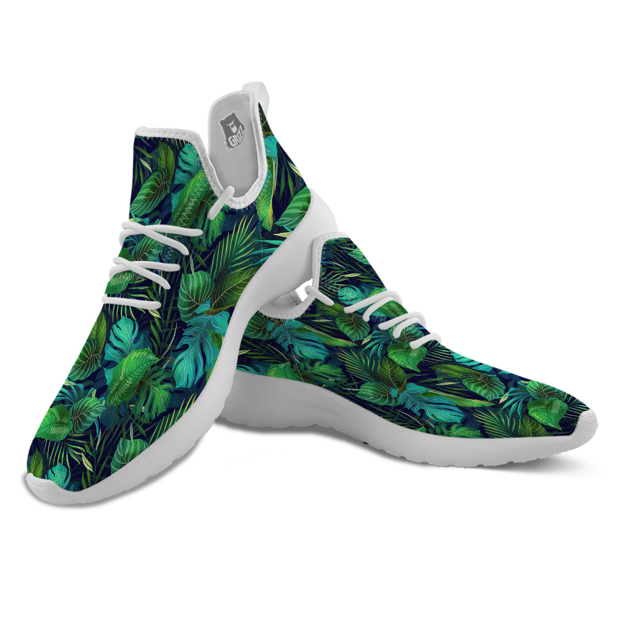 Tropical Plants Hawaiian Print Pattern White Athletic Shoes-grizzshop