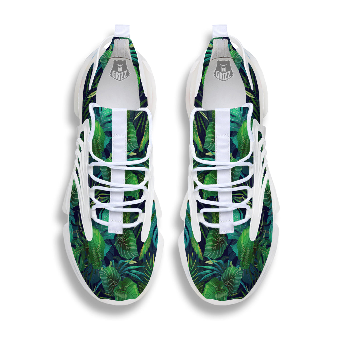 Tropical Plants Hawaiian Print Pattern White Gym Shoes-grizzshop