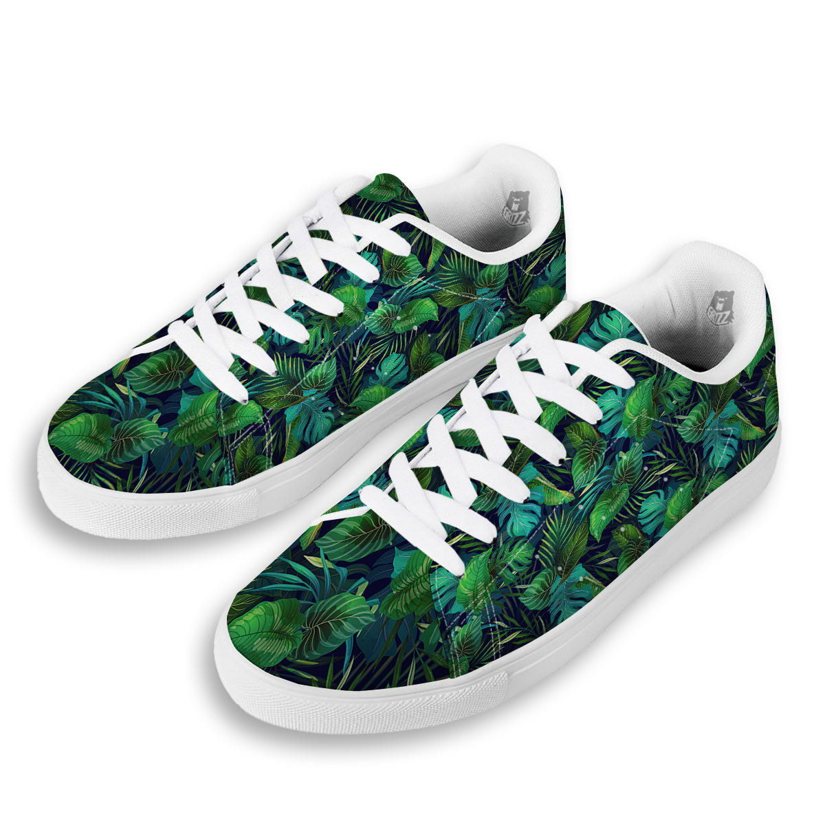 Tropical Plants Hawaiian Print Pattern White Low Top Sneakers-grizzshop
