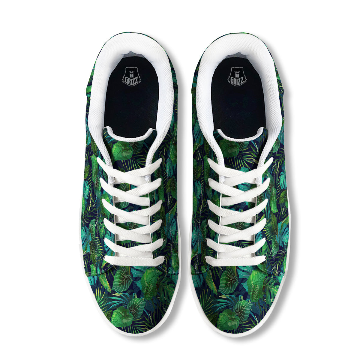 Tropical Plants Hawaiian Print Pattern White Low Top Sneakers-grizzshop