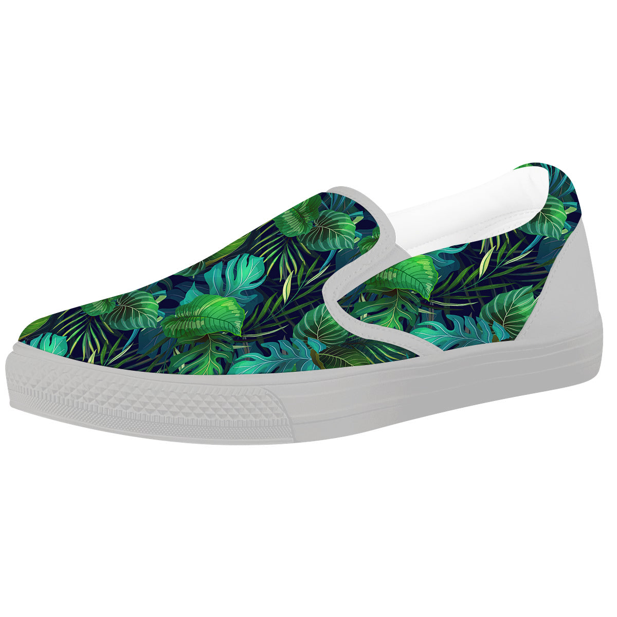 Tropical Plants Hawaiian Print Pattern White Slip On Shoes-grizzshop