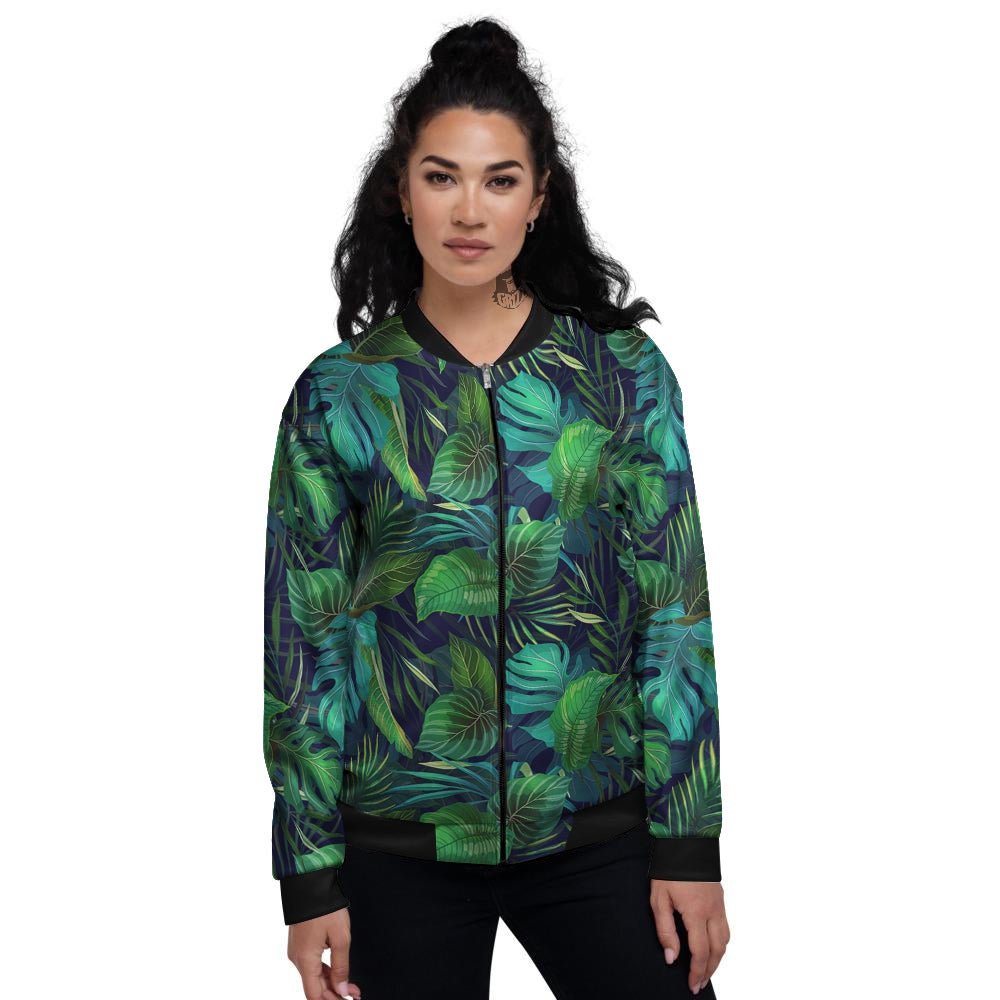 Tropical Plants Hawaiian Print Pattern Women's Bomber Jacket-grizzshop