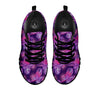 Tropical Purple Print Pattern Black Sneaker-grizzshop