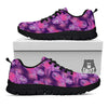 Tropical Purple Print Pattern Black Sneaker-grizzshop