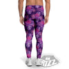 Tropical Purple Print Pattern Men's Leggings-grizzshop