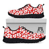 Tropical Red Hawaiian Print Pattern Black Sneaker-grizzshop