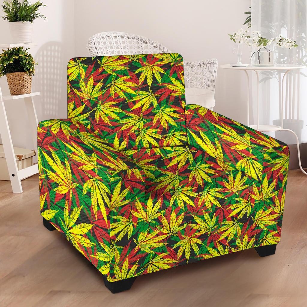 Tropical Reggae Leaf Armchair Cover-grizzshop