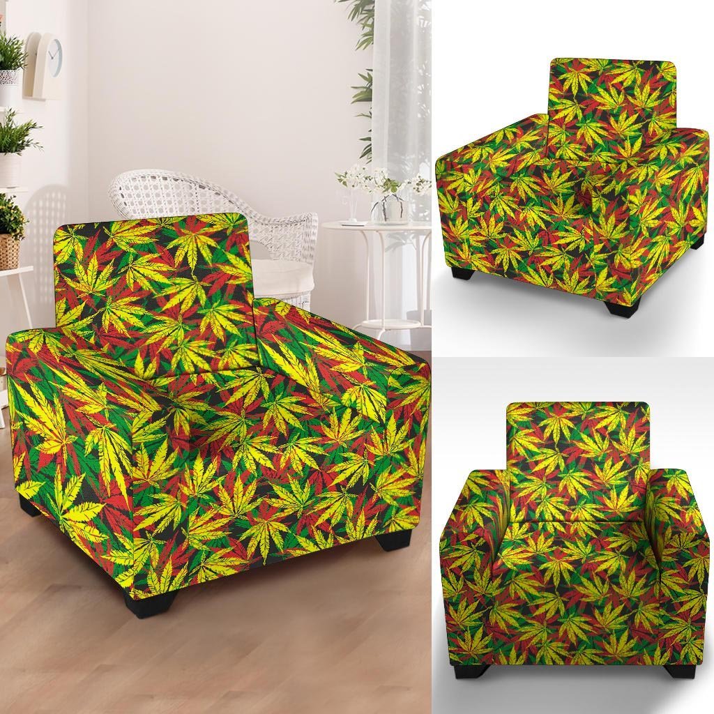 Tropical Reggae Leaf Armchair Cover-grizzshop