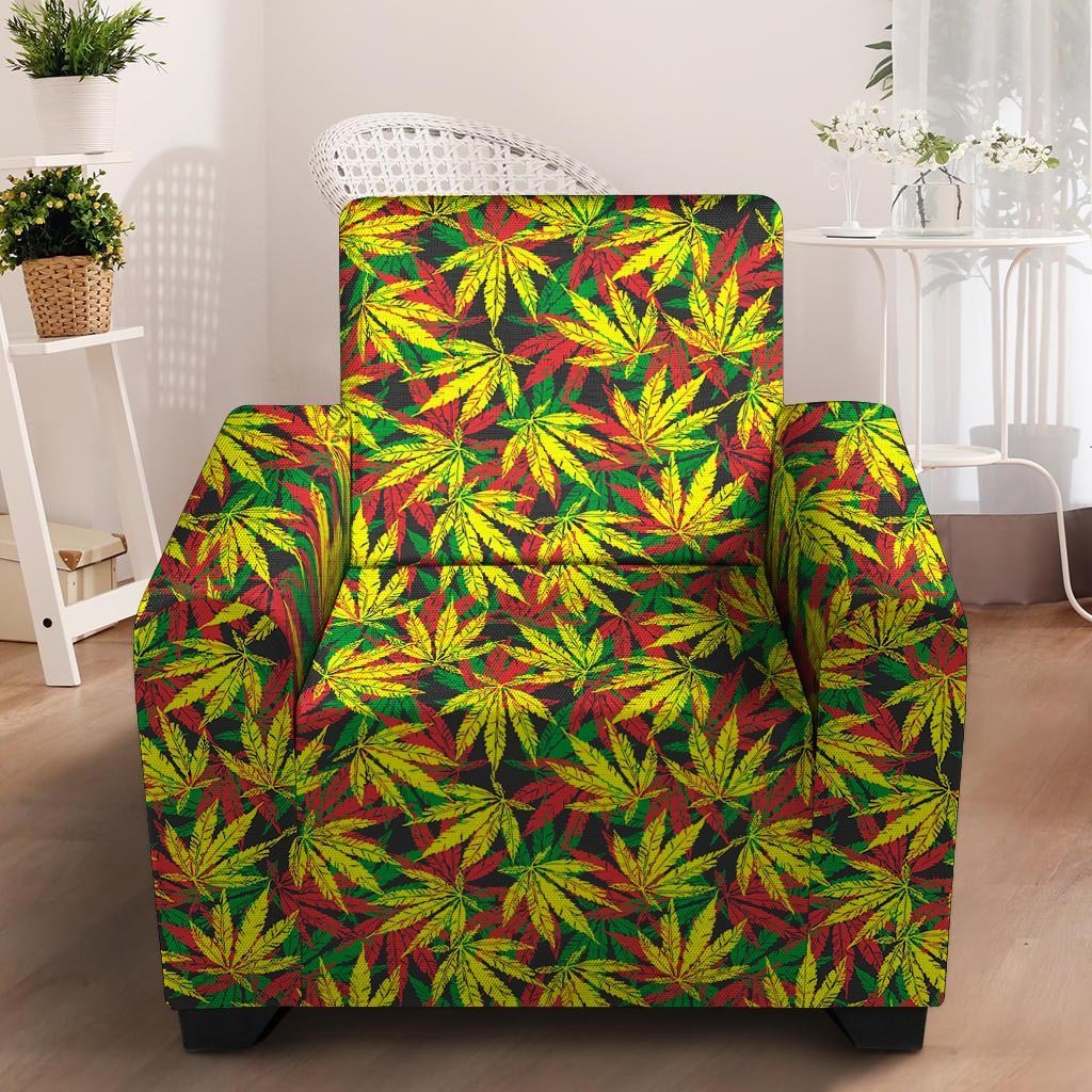 Tropical Reggae Leaf Armchair Cover-grizzshop