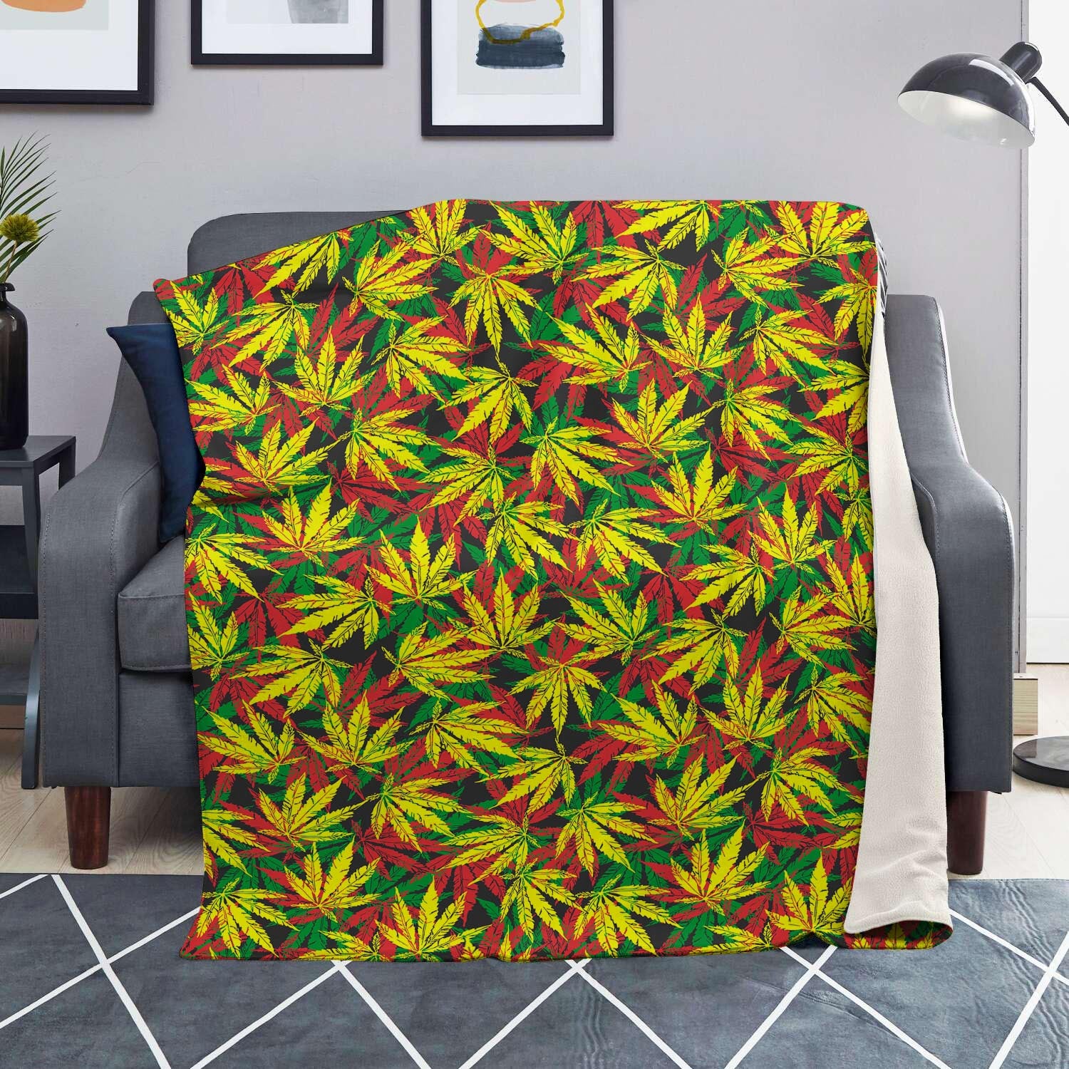 Tropical Reggae Leaf Blanket-grizzshop