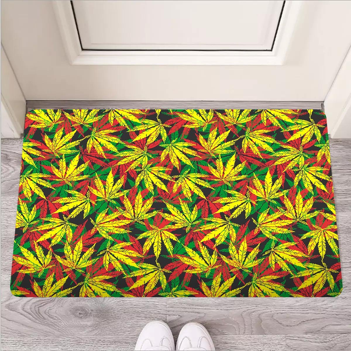 Tropical Reggae Leaf Door Mat-grizzshop